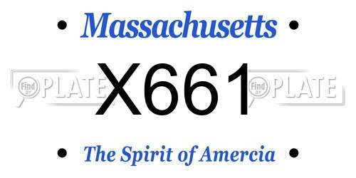 X661 Massachusetts License Plate