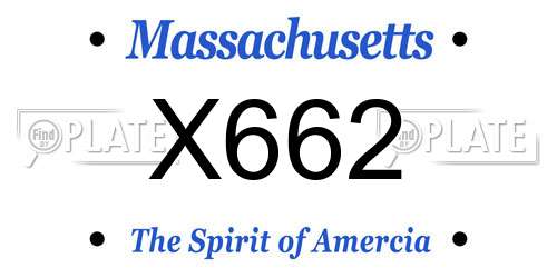 X662 Massachusetts License Plate