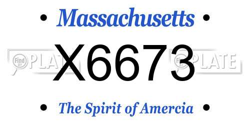 X6673 Massachusetts License Plate