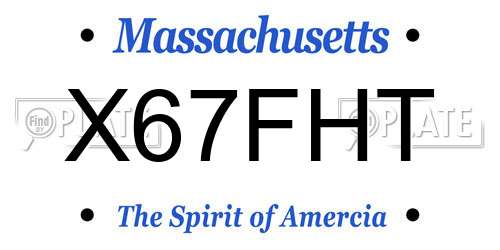 X67FHT Massachusetts License Plate