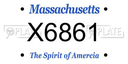 X6861 Massachusetts License Plate