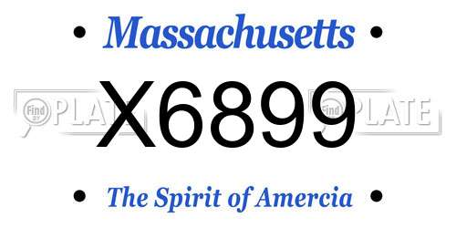 X6899 Massachusetts License Plate