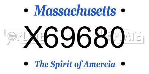X69680 Massachusetts License Plate