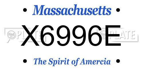 X6996E Massachusetts License Plate