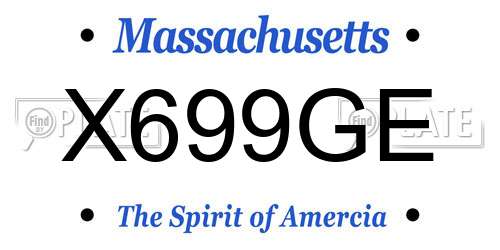 X699GE Massachusetts License Plate