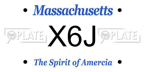 X6J Massachusetts License Plate
