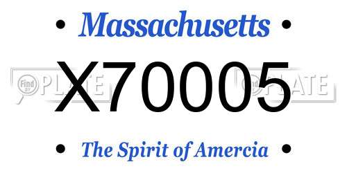X70005 Massachusetts License Plate