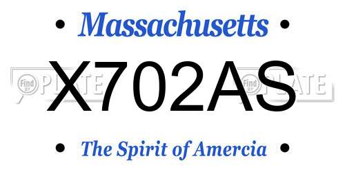 X702AS Massachusetts License Plate