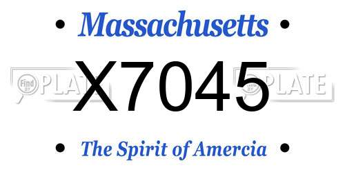 X7045 Massachusetts License Plate