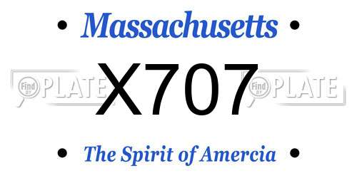 X707 Massachusetts License Plate
