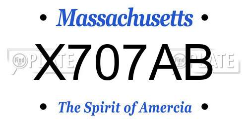 X707AB Massachusetts License Plate