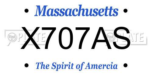 X707AS Massachusetts License Plate