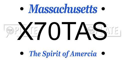 X70TAS Massachusetts License Plate