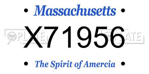 X71956 Massachusetts License Plate