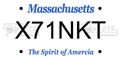 X71NKT Massachusetts License Plate