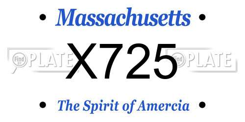 X725 Massachusetts License Plate