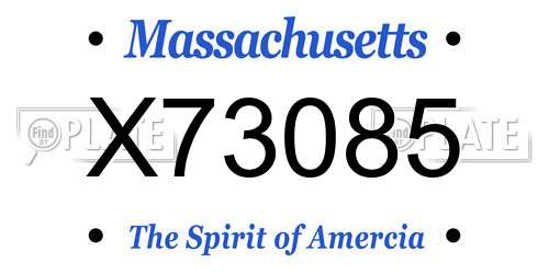 X73085 Massachusetts License Plate