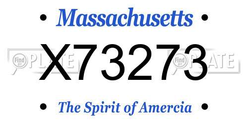X73273 Massachusetts License Plate