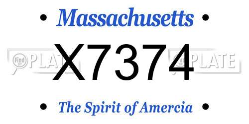 X7374 Massachusetts License Plate