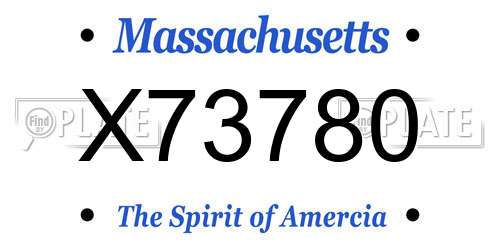 X73780 Massachusetts License Plate