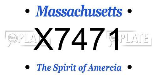 X7471 Massachusetts License Plate