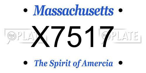 X7517 Massachusetts License Plate