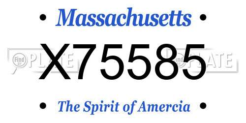 X75585 Massachusetts License Plate