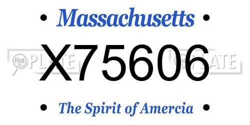X75606 Massachusetts License Plate