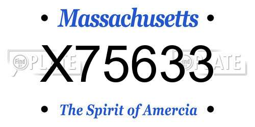 X75633 Massachusetts License Plate