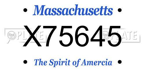 X75645 Massachusetts License Plate