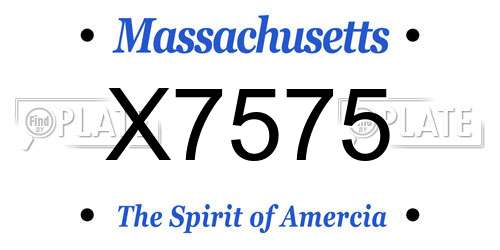 X7575 Massachusetts License Plate