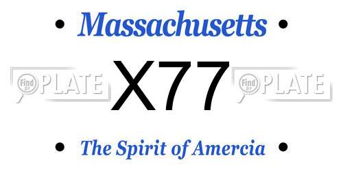 X77 Massachusetts License Plate