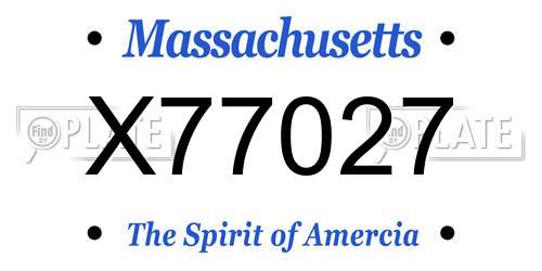 X77027 Massachusetts License Plate