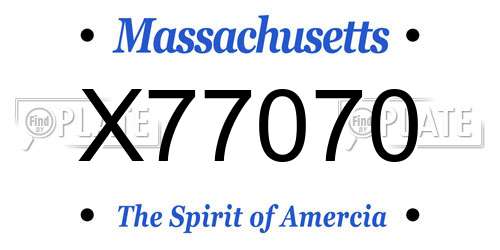 X77070 Massachusetts License Plate