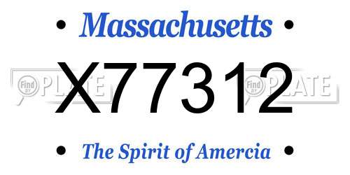 X77312 Massachusetts License Plate