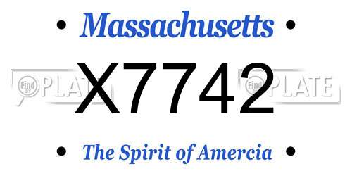 X7742 Massachusetts License Plate