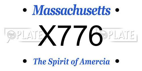 X776 Massachusetts License Plate