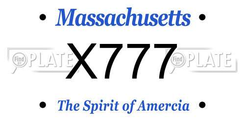 X777 Massachusetts License Plate