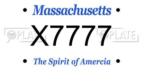 X7777 Massachusetts License Plate