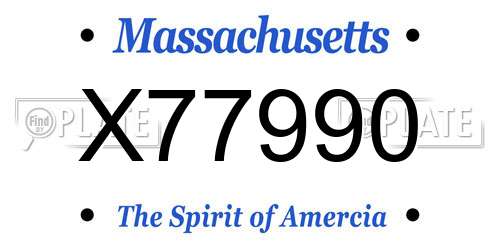 X77990 Massachusetts License Plate