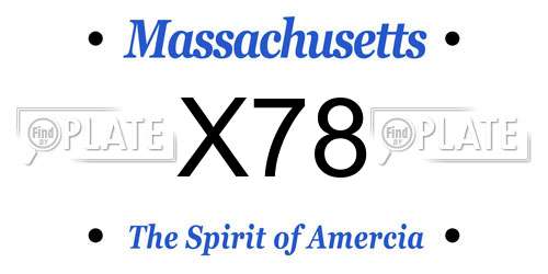 X78 Massachusetts License Plate