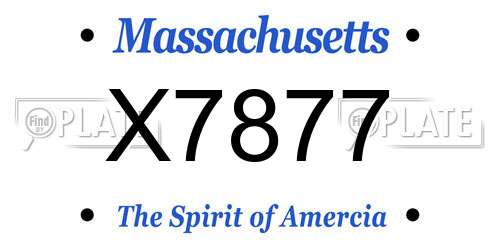 X7877 Massachusetts License Plate
