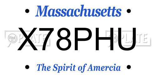 X78PHU Massachusetts License Plate