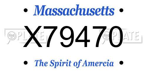 X79470 Massachusetts License Plate