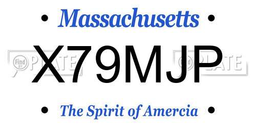 X79MJP Massachusetts License Plate