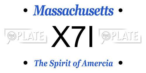X7I Massachusetts License Plate