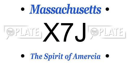 X7J Massachusetts License Plate
