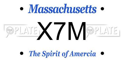 X7M Massachusetts License Plate