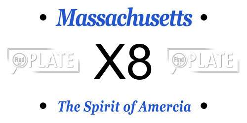 X8 Massachusetts License Plate