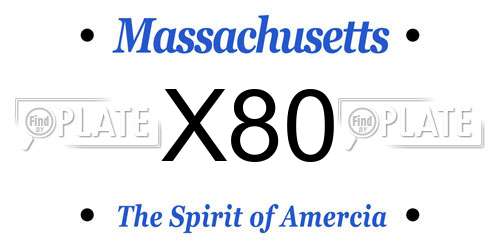 X80 Massachusetts License Plate